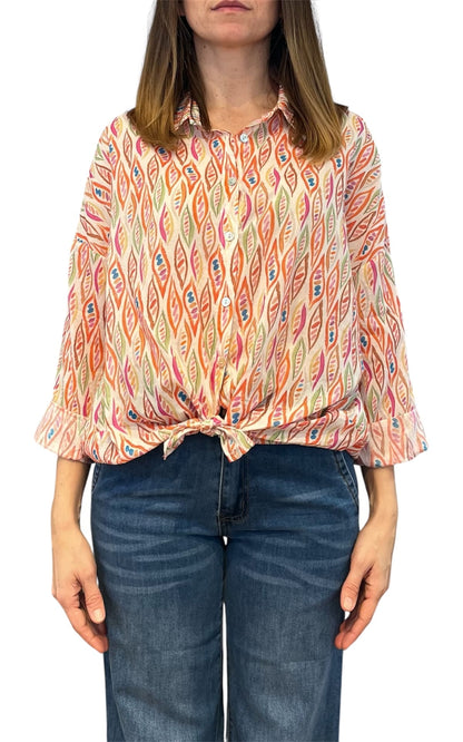 Off- on - Camicia nodo - Arancio