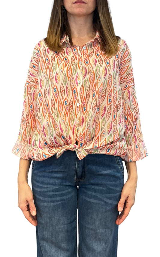 Off- on - Camicia nodo - Arancio