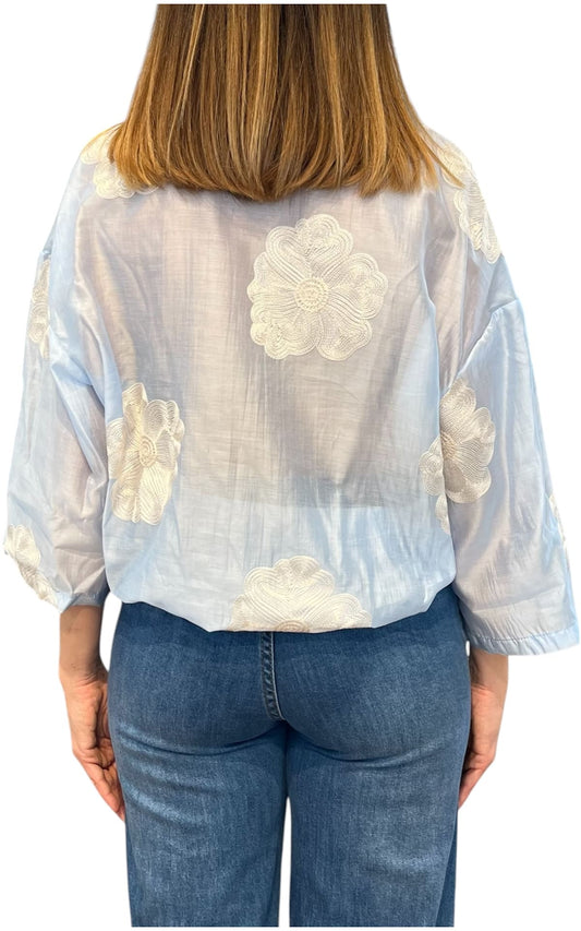 Minth - Camicia Ricamo - Celeste