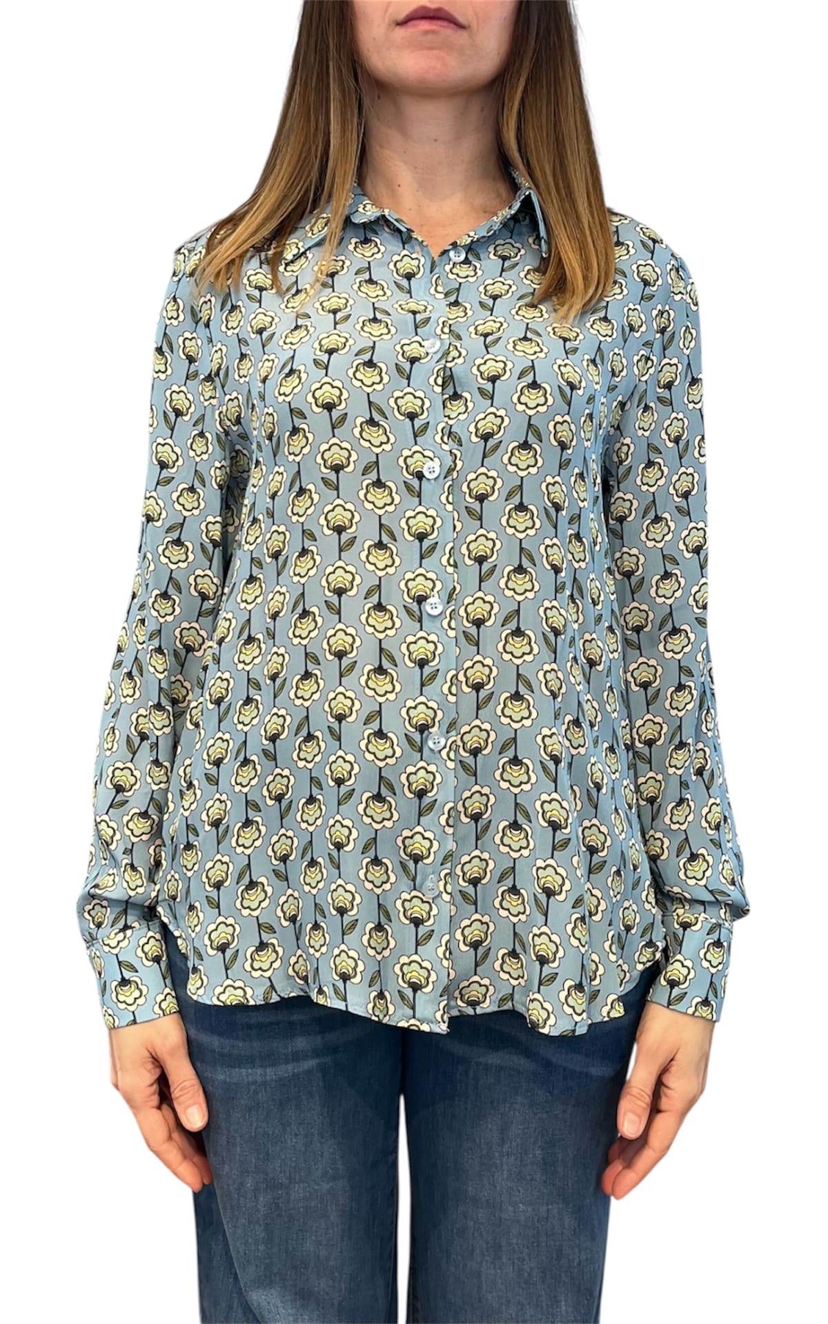 Initial - Camicia fiorellini - Verde