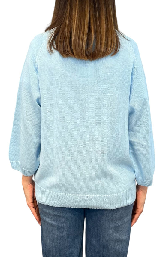 Off-On - Maglia girocollo - Celeste