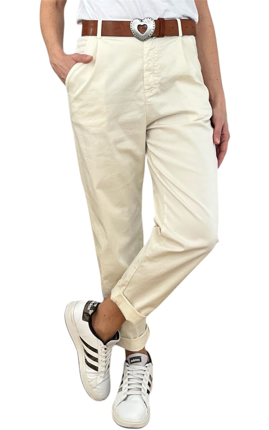 Off-on - Pantalone boyfriend JOELLE - Burro