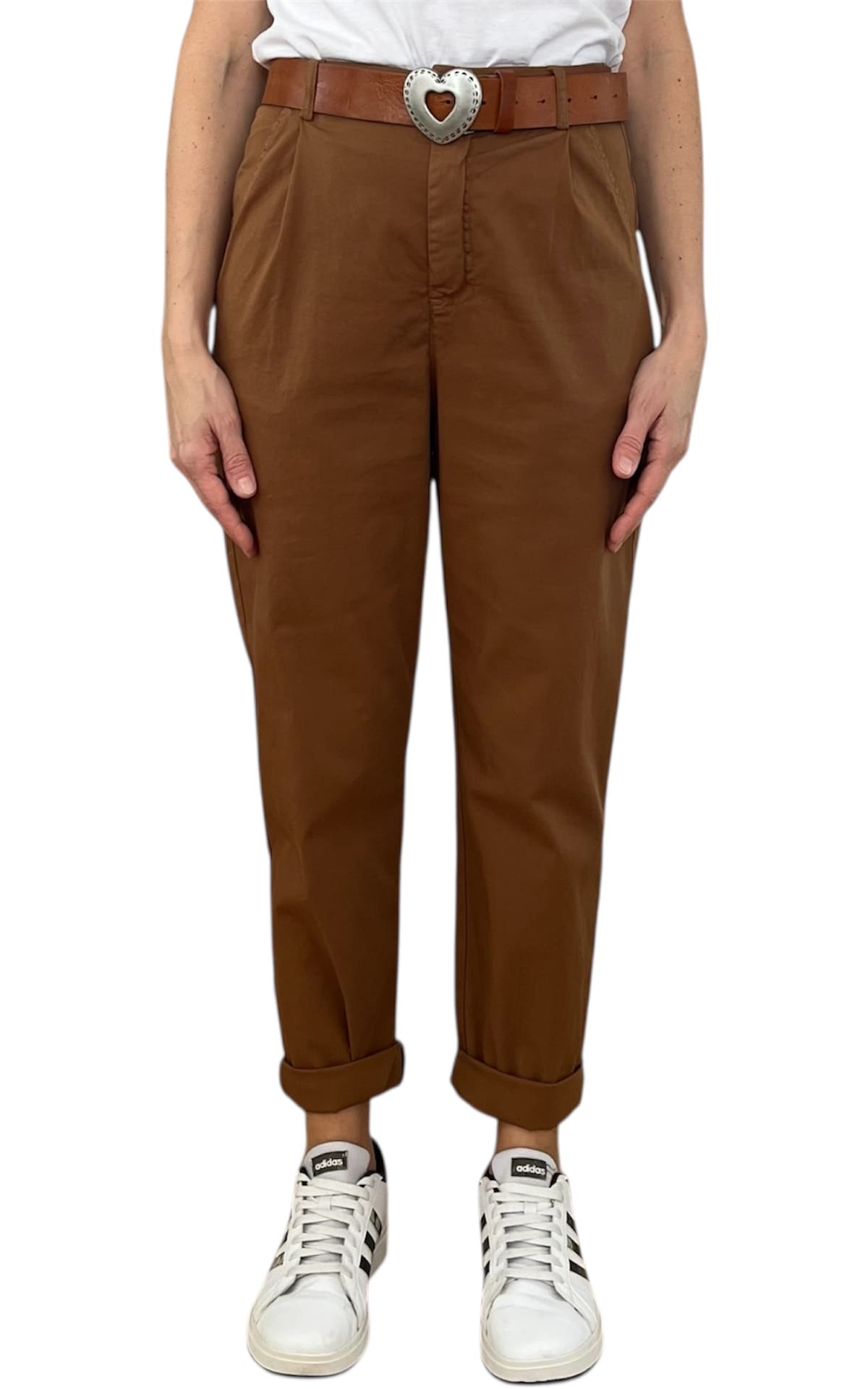 Off-on - Pantalone boyfriend JOELLE - Tabacco
