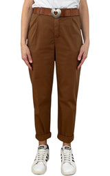Off-on - Pantalone boyfriend JOELLE - Tabacco