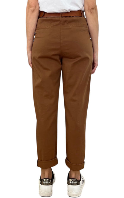 Off-on - Pantalone boyfriend JOELLE - Tabacco