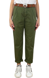 Off-on - Pantalone boyfriend JOELLE - Verde