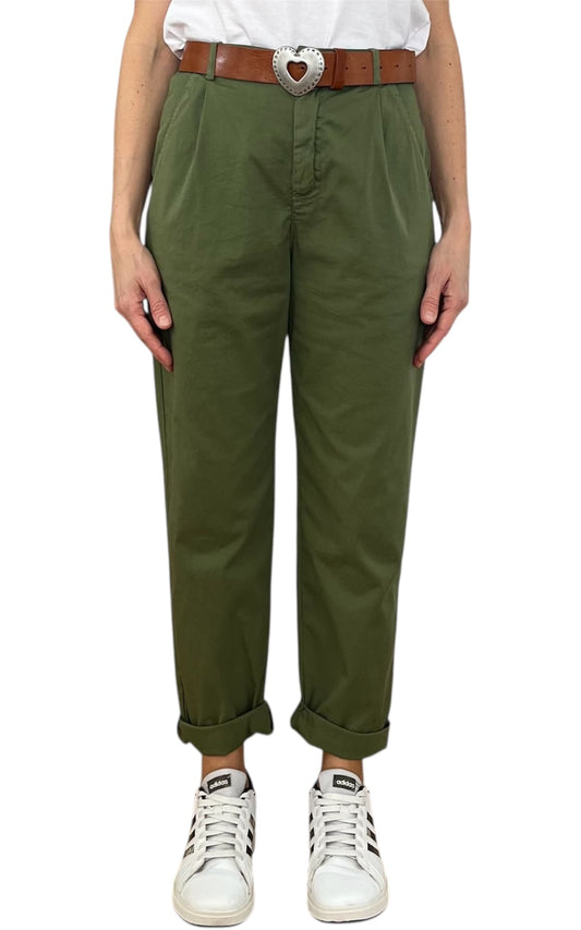 Off-on - Pantalone boyfriend JOELLE - Verde
