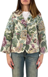 Off-on - Giacca slim damascata - Burro