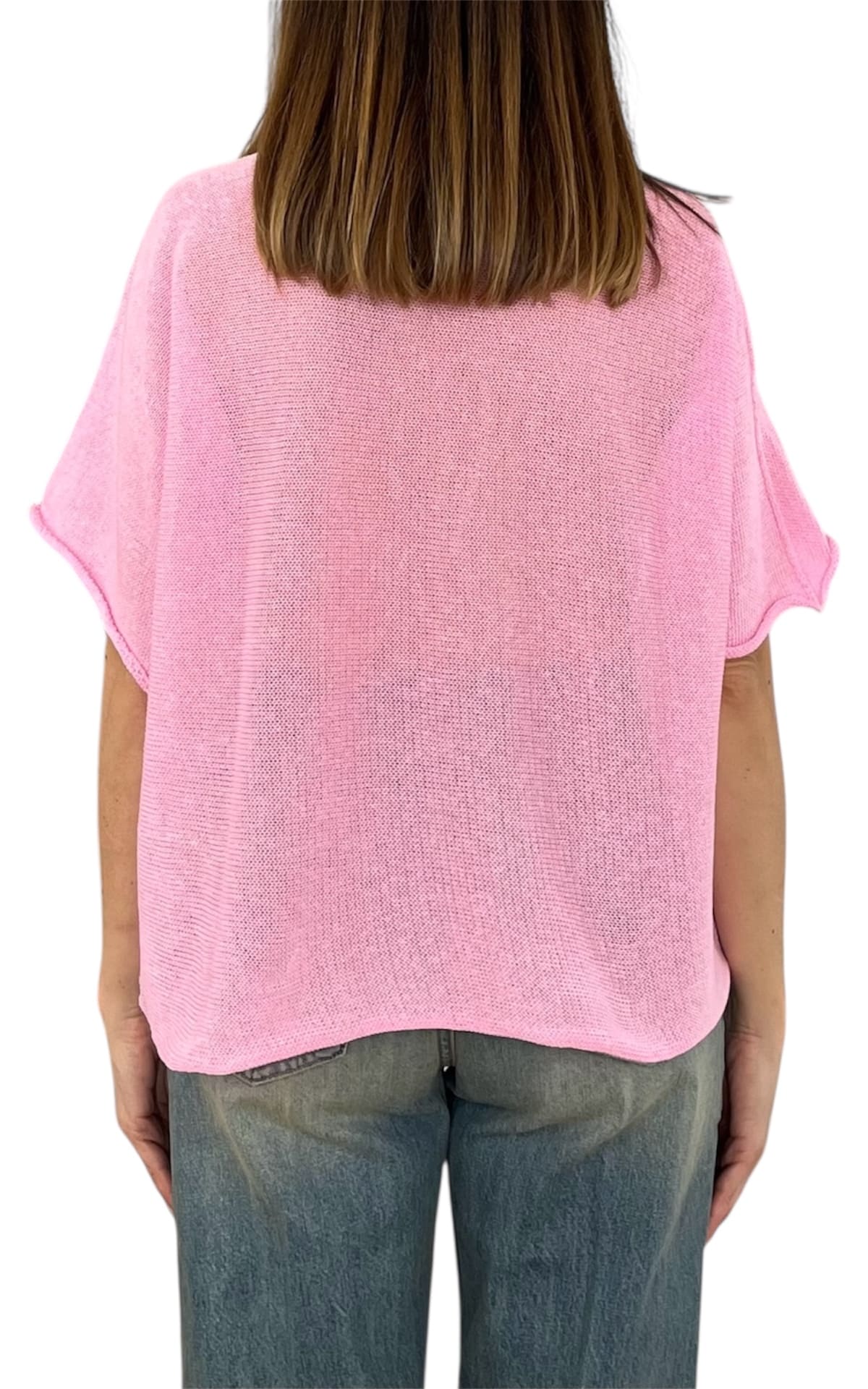 Initial - Maglia scollo v - Rosa
