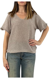 Initial - Maglia scollo v - Tortora