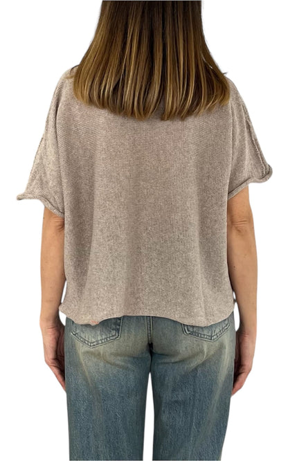 Initial - Maglia scollo v - Tortora
