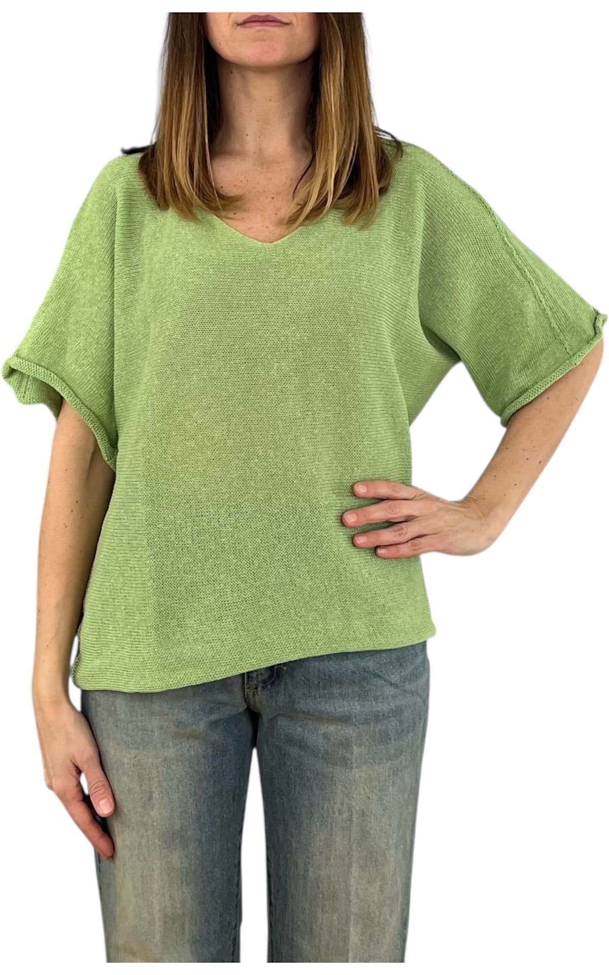 Initial - Maglia scollo v - Verde