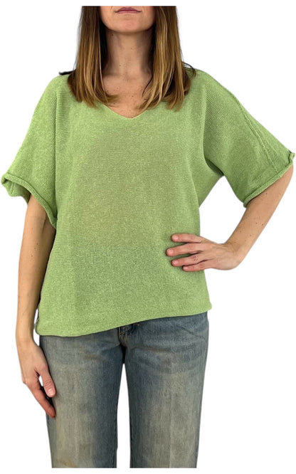 Initial - Maglia scollo v - Verde