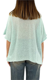 Initial - Maglia scollo v - Verde acqua