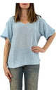 Initial - Maglia scollo v - Celeste