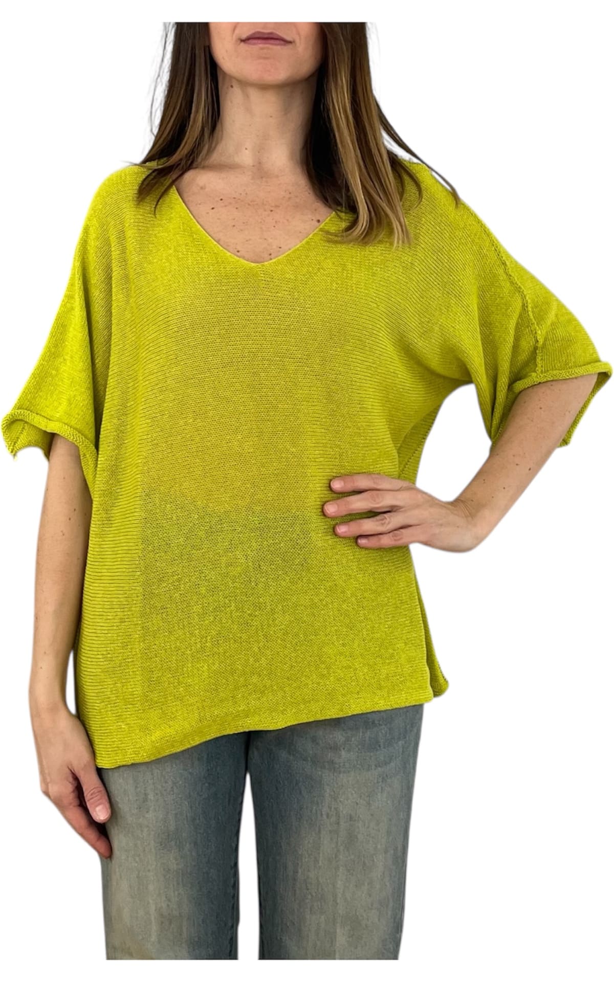 Initial - Maglia scollo v - Olio