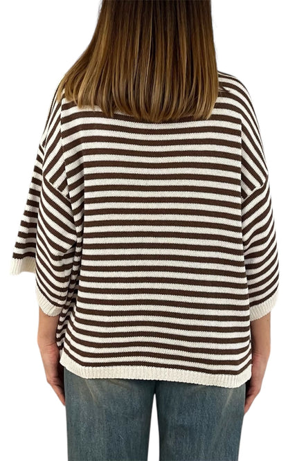 Initial - Maglia a righe - Moro