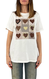 Civico 1 - T-shirt cuori - Marrone