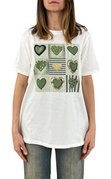 Civico 1 - T-shirt cuori - Verde