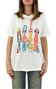 Civico 1 - T-shirt bambole stilizzate - Bianco