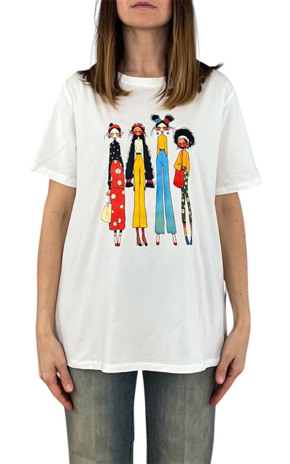 Civico 1 - T-shirt Bambole occhiali - Bianco