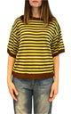 Off-on - Maglia riga - Camel/Lime