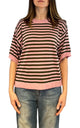 Off-on - Maglia riga - Verde/Rosa