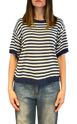 Off-on - Maglia riga - Bianco/Blu