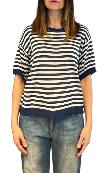 Off-on - Maglia riga - Bianco/Blu