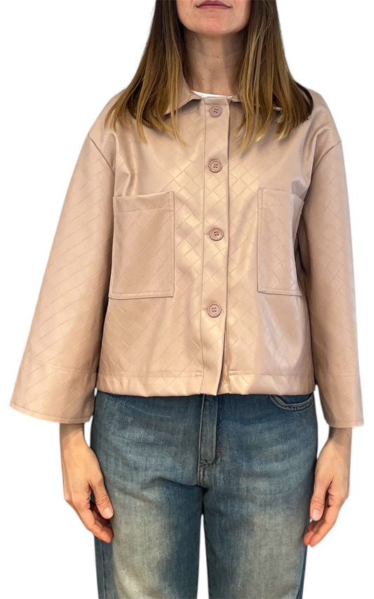 Off-on - Giacca ecopelle intreccio - Rosa