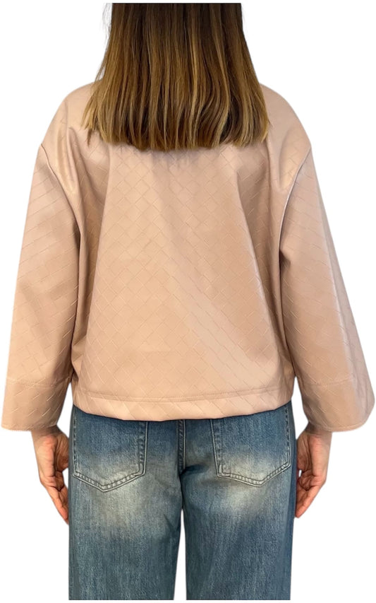 Off-on - Giacca ecopelle intreccio - Rosa