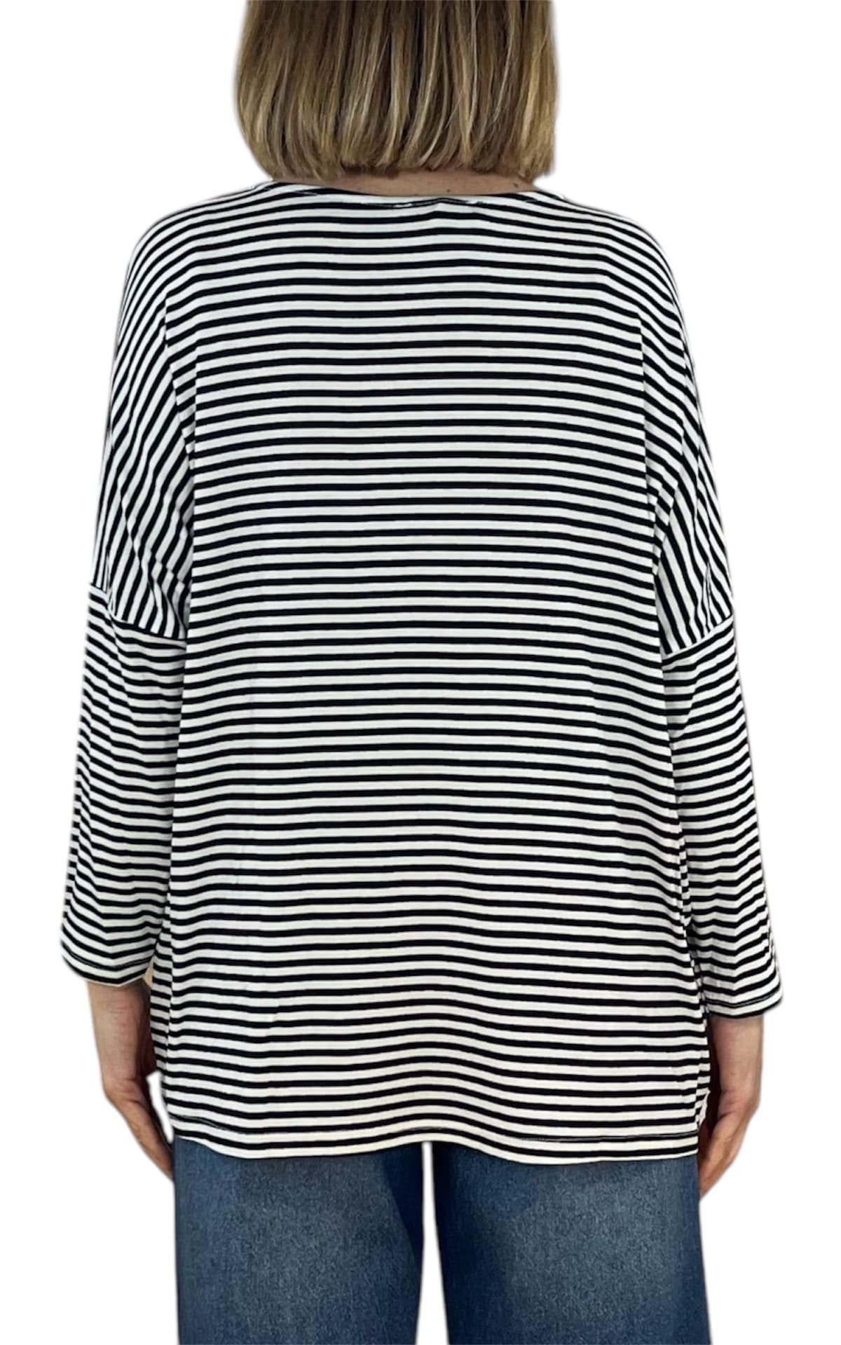 Initial - t-shirt over a righe - Marrone