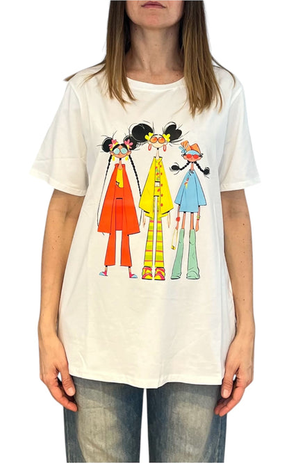 Civico 1 - T-shirt 3 Bambole - Bianco