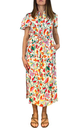 Compañia Fantastica - Abito stampa fiori loto - Burro