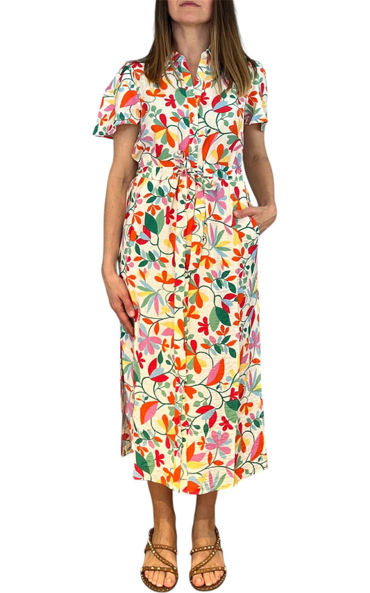 Compañia Fantastica - Abito stampa fiori loto - Burro