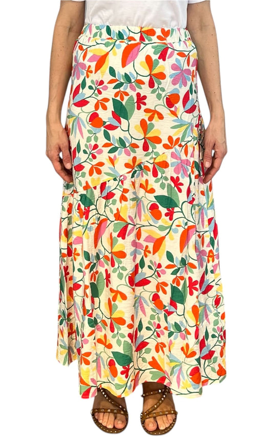 Compañia Fantastica - Gonna stampa fiori loto - Burro