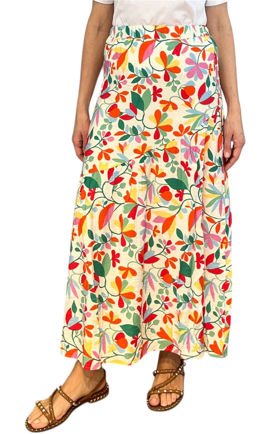 Compañia Fantastica - Gonna stampa fiori loto - Burro