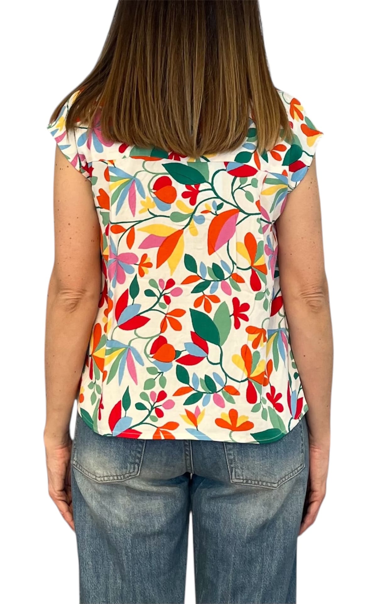 Compañia Fantastica - Camicia stampa fiori loto - Burro