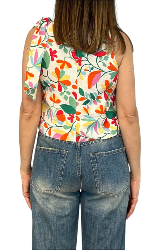 Compañia Fantastica - Top stampa fiori loto - Burro