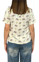 Compañia Fantastica - Camicia stampa elefanti - Bianco