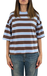 Off-on - T-shirt riga - Celeste