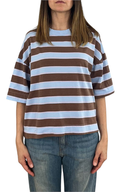 Off-on - T-shirt riga - Celeste