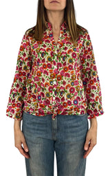 Palme - Camicia mussola fantasia - fucsia