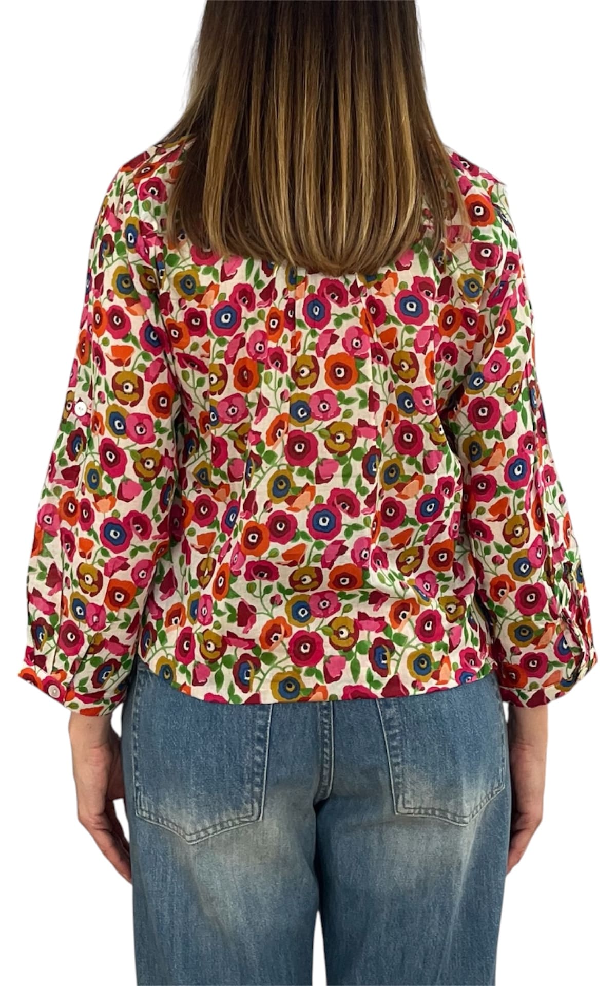 Palme - Camicia mussola fantasia - fucsia