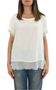 Off-On - Blusa sfrangiata - Bianco