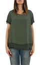Off-On - Blusa sfrangiata - Verde