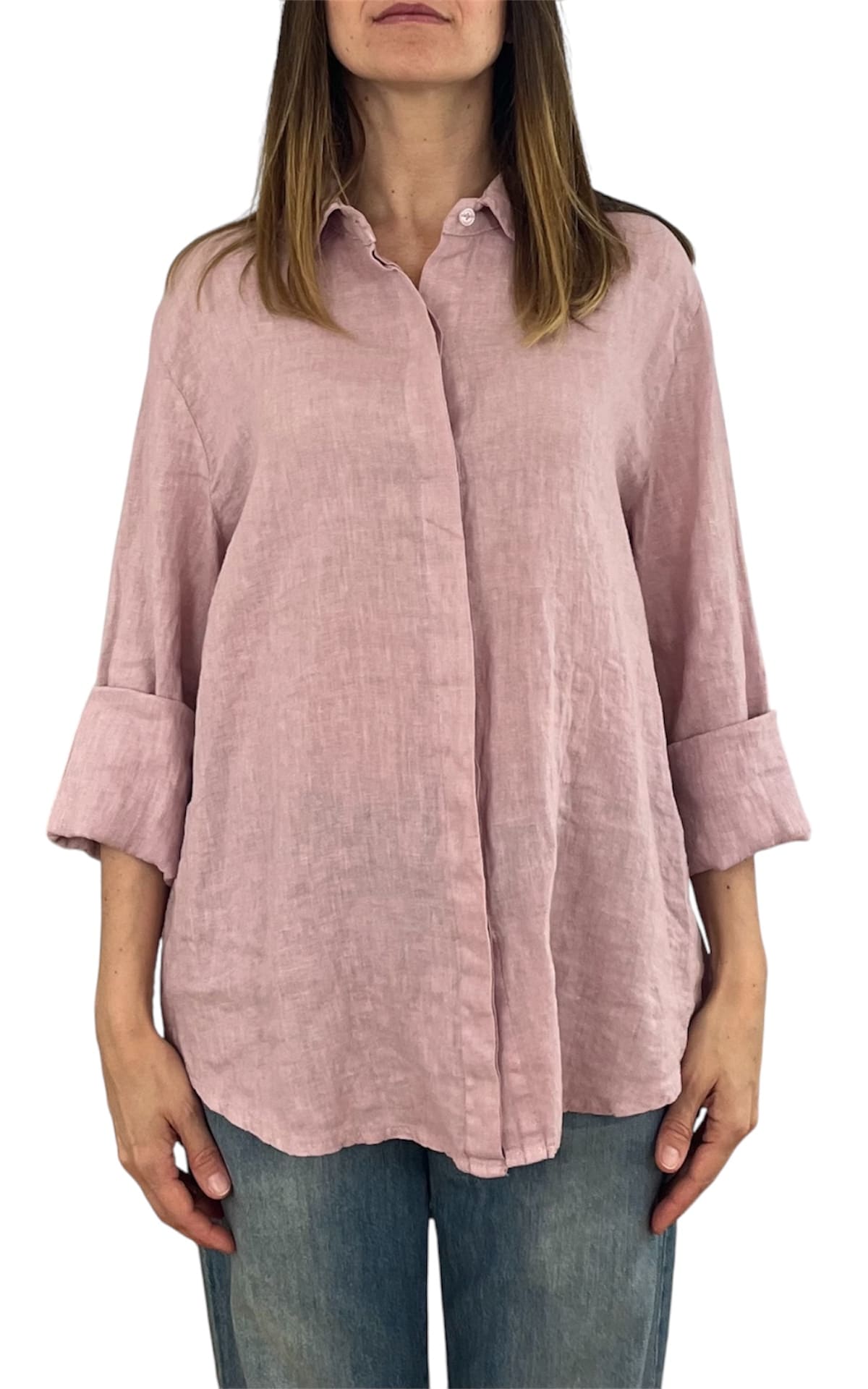 Off-on - Camicia lino - Rosa