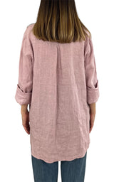 Off-on - Camicia lino - Rosa