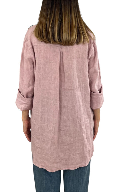 Off-on - Camicia lino - Rosa