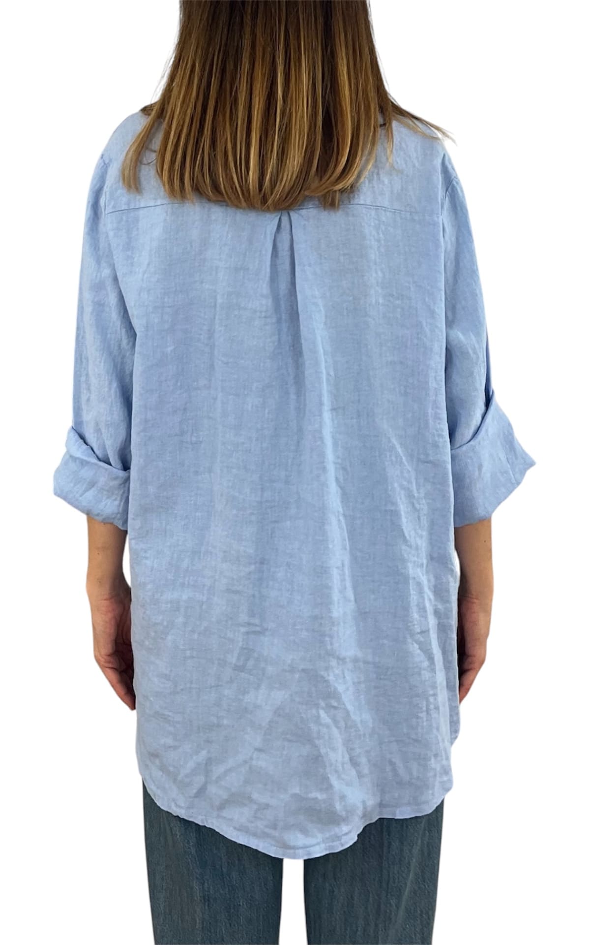 Off-on - Camicia lino - Celeste